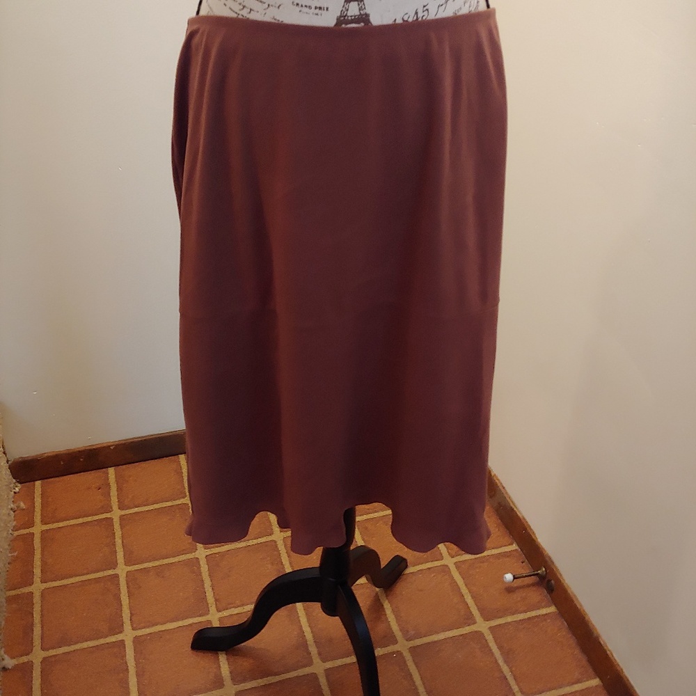 Kathy ireland brown midi skirt XL